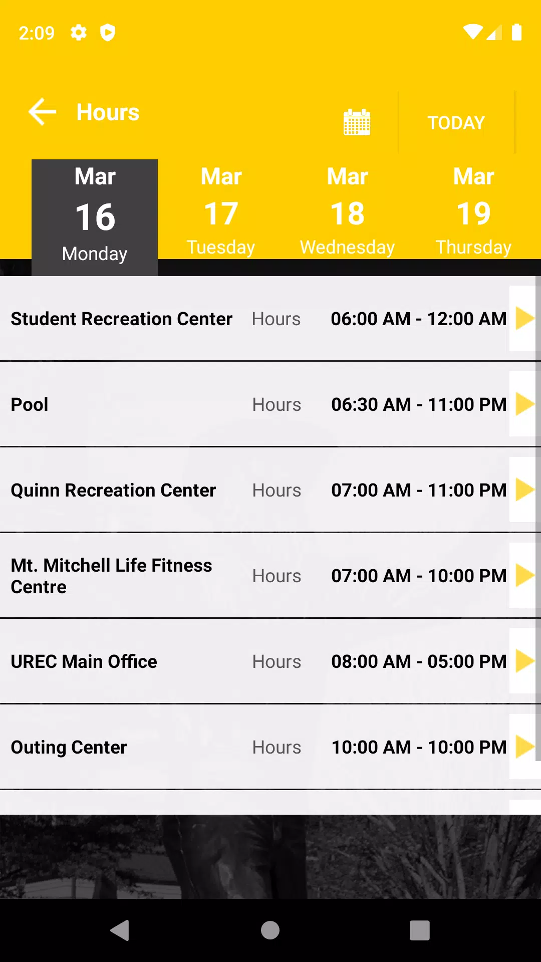 App State UREC Screenshot 2