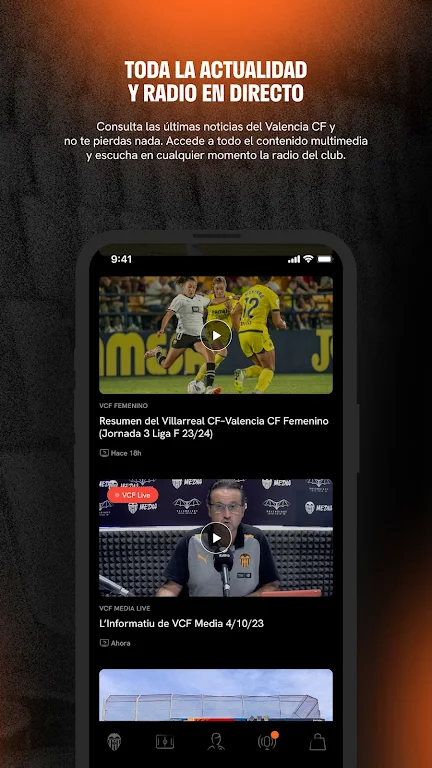 Schermata Valencia CF - Official App 1