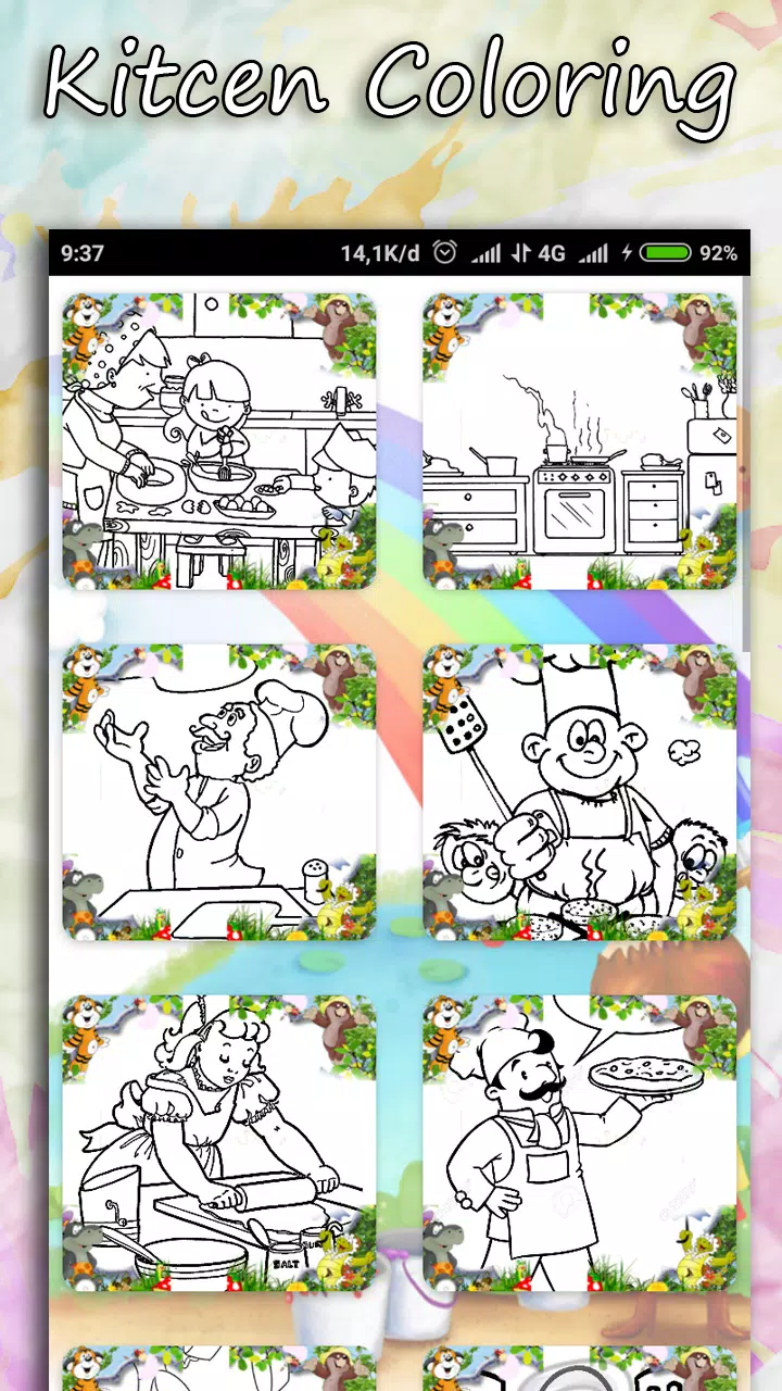 Coloring Kitchen Cooking page Ảnh chụp màn hình 2