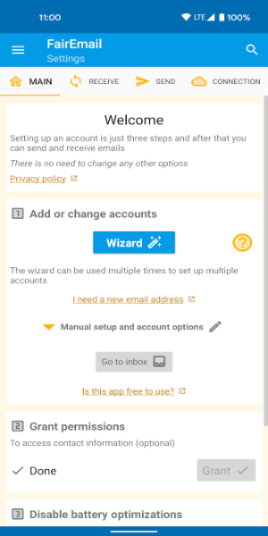 FairEmail, privacy aware email Capture d'écran 0