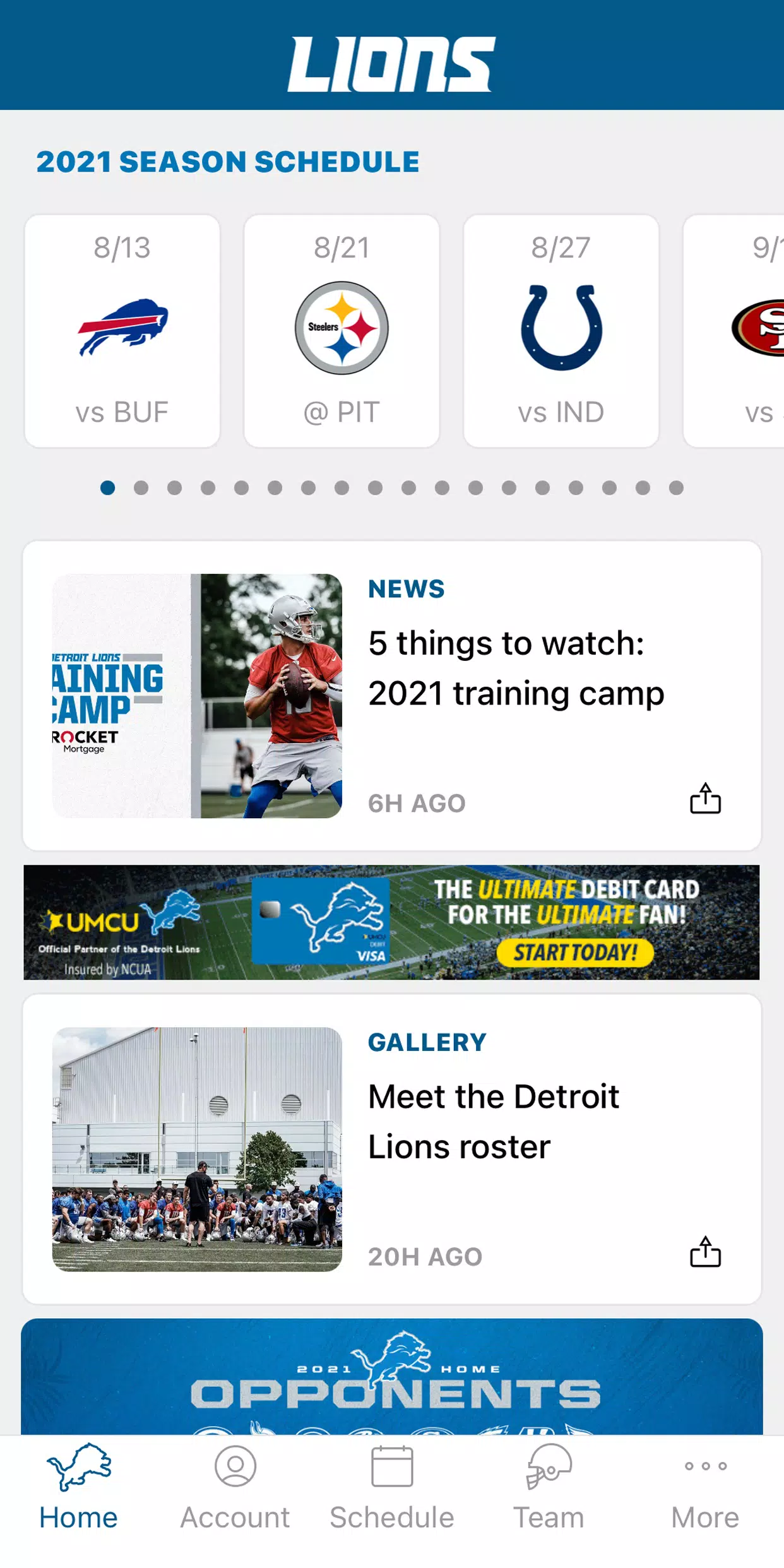 Detroit Lions Mobile 螢幕截圖 1