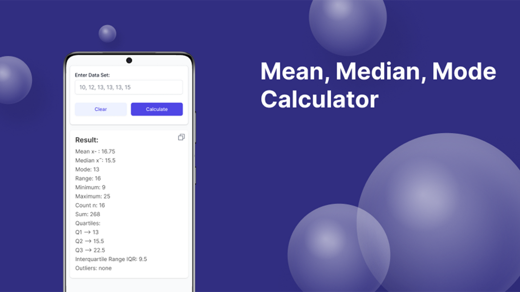 Mean Median Mode Calculator Ekran Görüntüsü 2