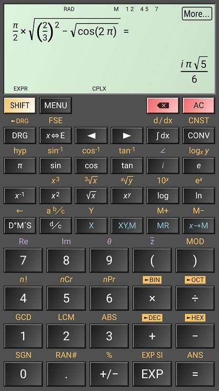 HiPER Scientific Calculator Скриншот 1