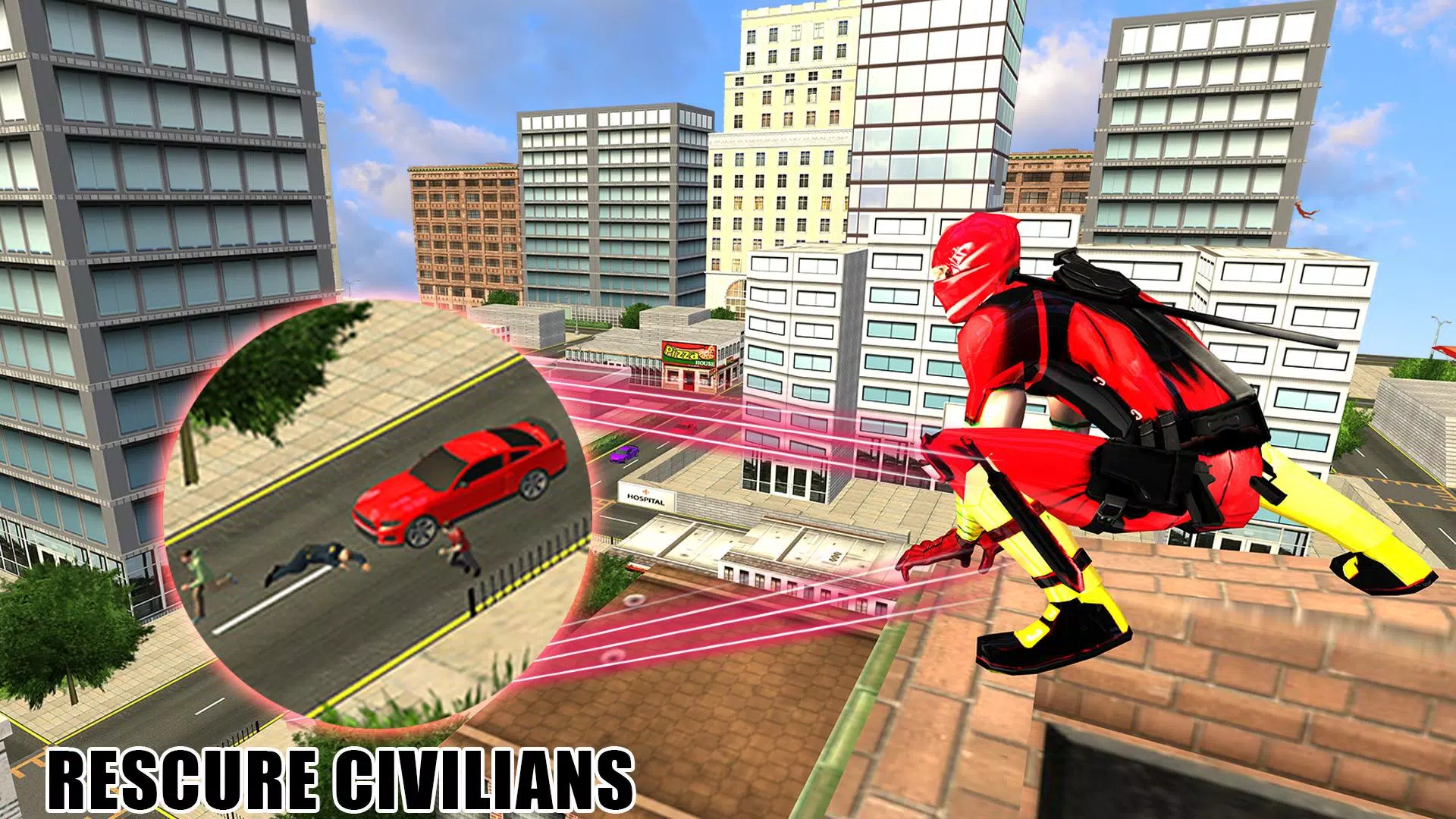 Flying Ninja Hero Crime Chase Schermafbeelding 3