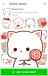 Mochi Cat Stickers for WhatsAp 螢幕截圖 1