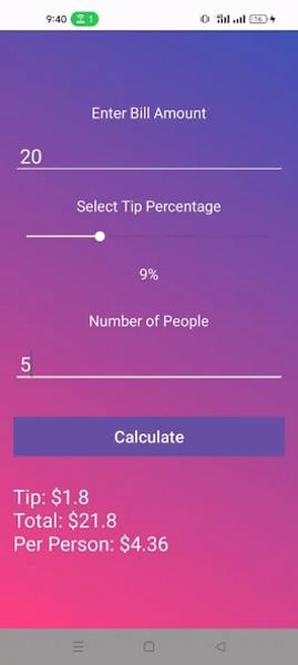 Tip Calculator スクリーンショット 1