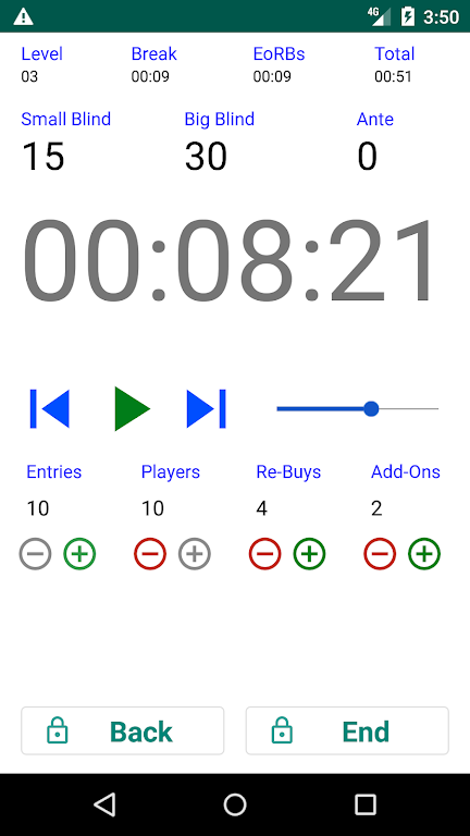 Easy Poker Tournament Timer Screenshot 2