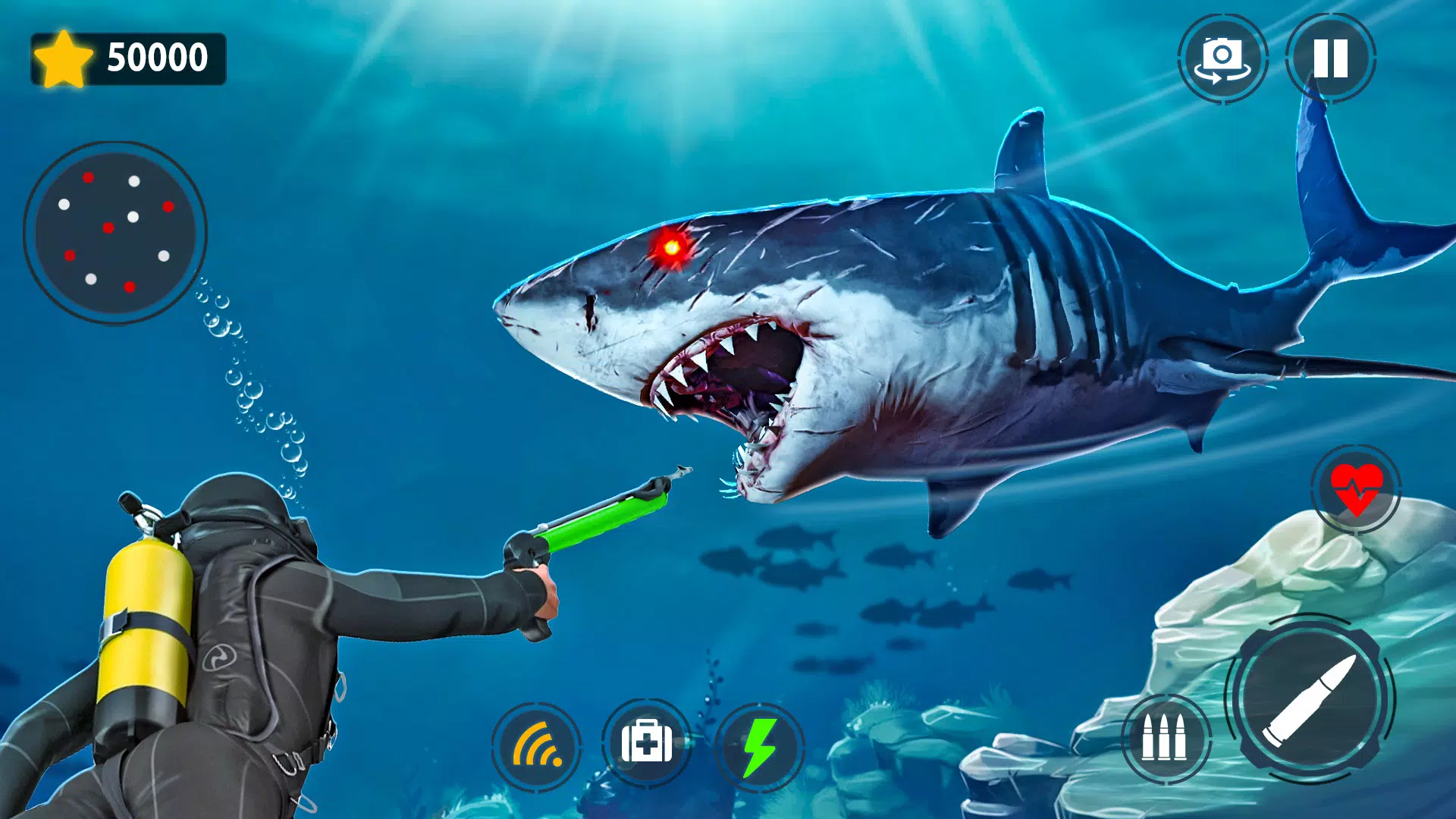 Shark Games & Fish Hunting Ekran Görüntüsü 1