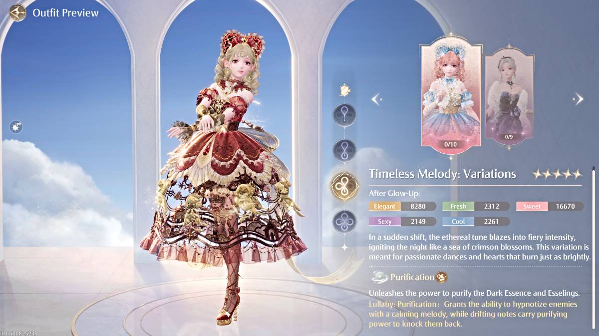 Tijdloze melodie: variaties outfit in Infinity Nikki