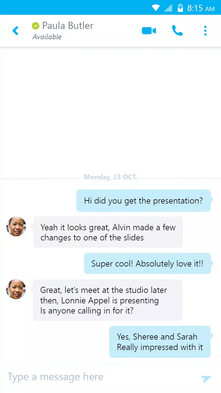 Schermata Skype for Business 1