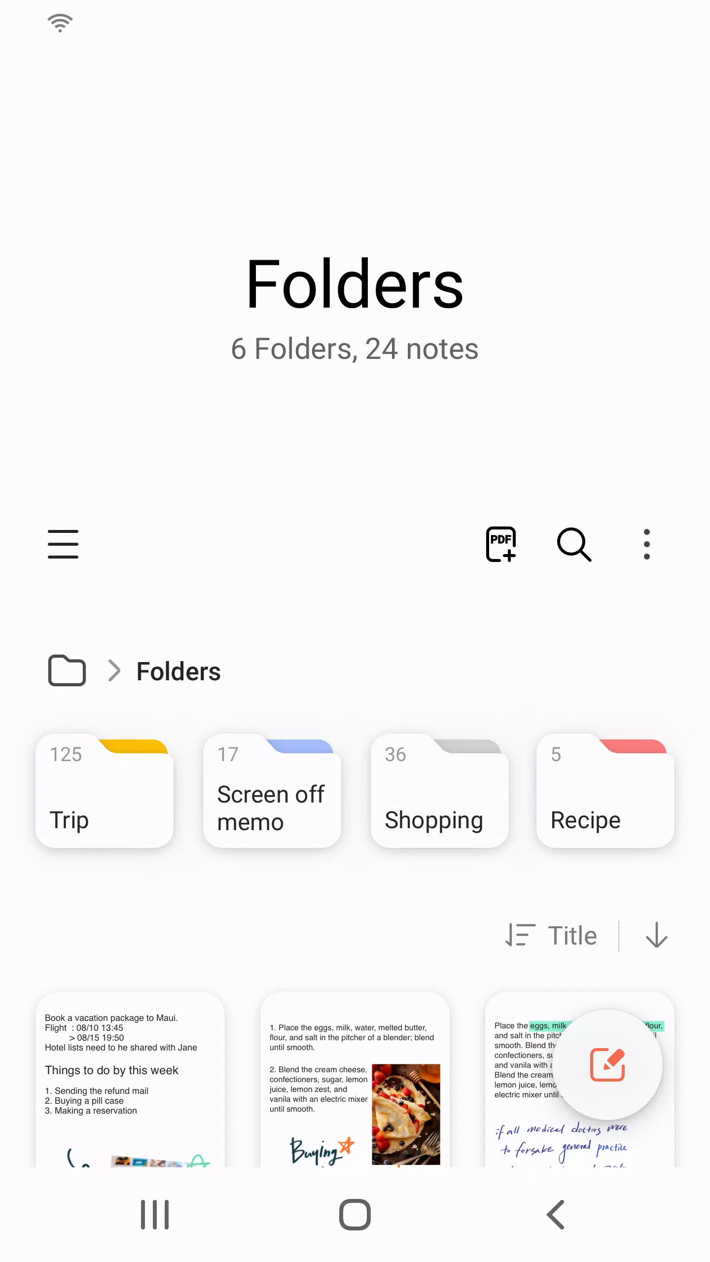 Samsung Notes 螢幕截圖 0