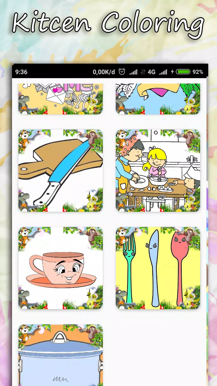 Coloring Kitchen Cooking page Ảnh chụp màn hình 1