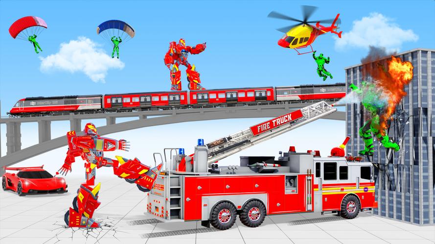 Fire Truck Robot Car Game应用截图第2张