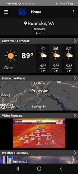 WSLS 10 Roanoke Weather 螢幕截圖 0