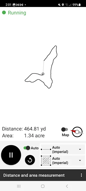 Schermata Distance and area measurement 1