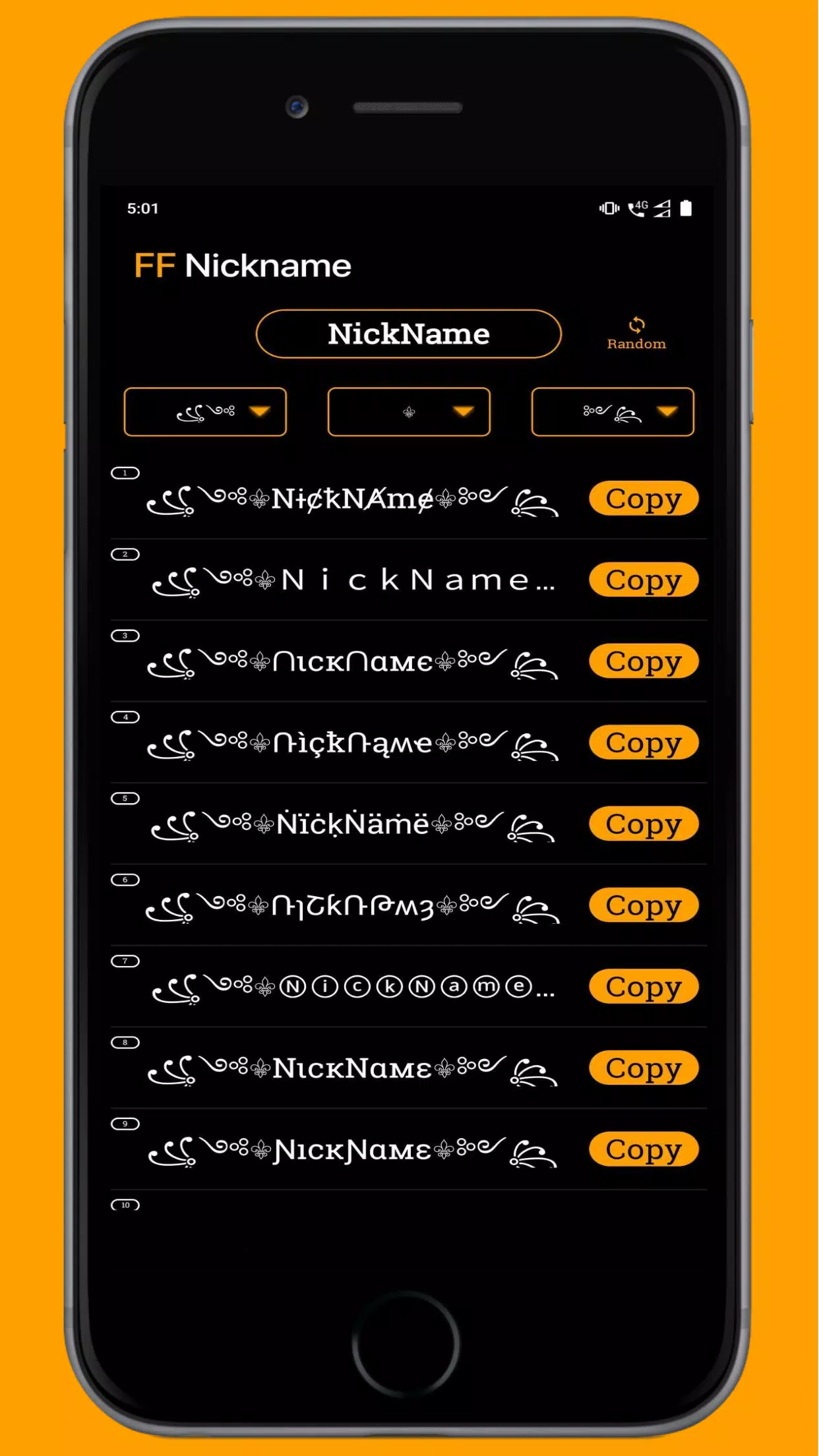 FF Name Creator - Nickname Generator For Games Ekran Görüntüsü 1