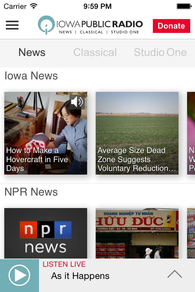 Iowa Public Radio App 螢幕截圖 1