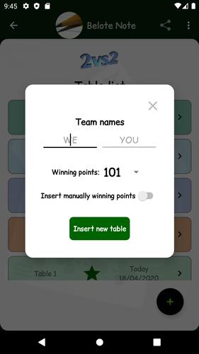 Belote Note应用截图第2张