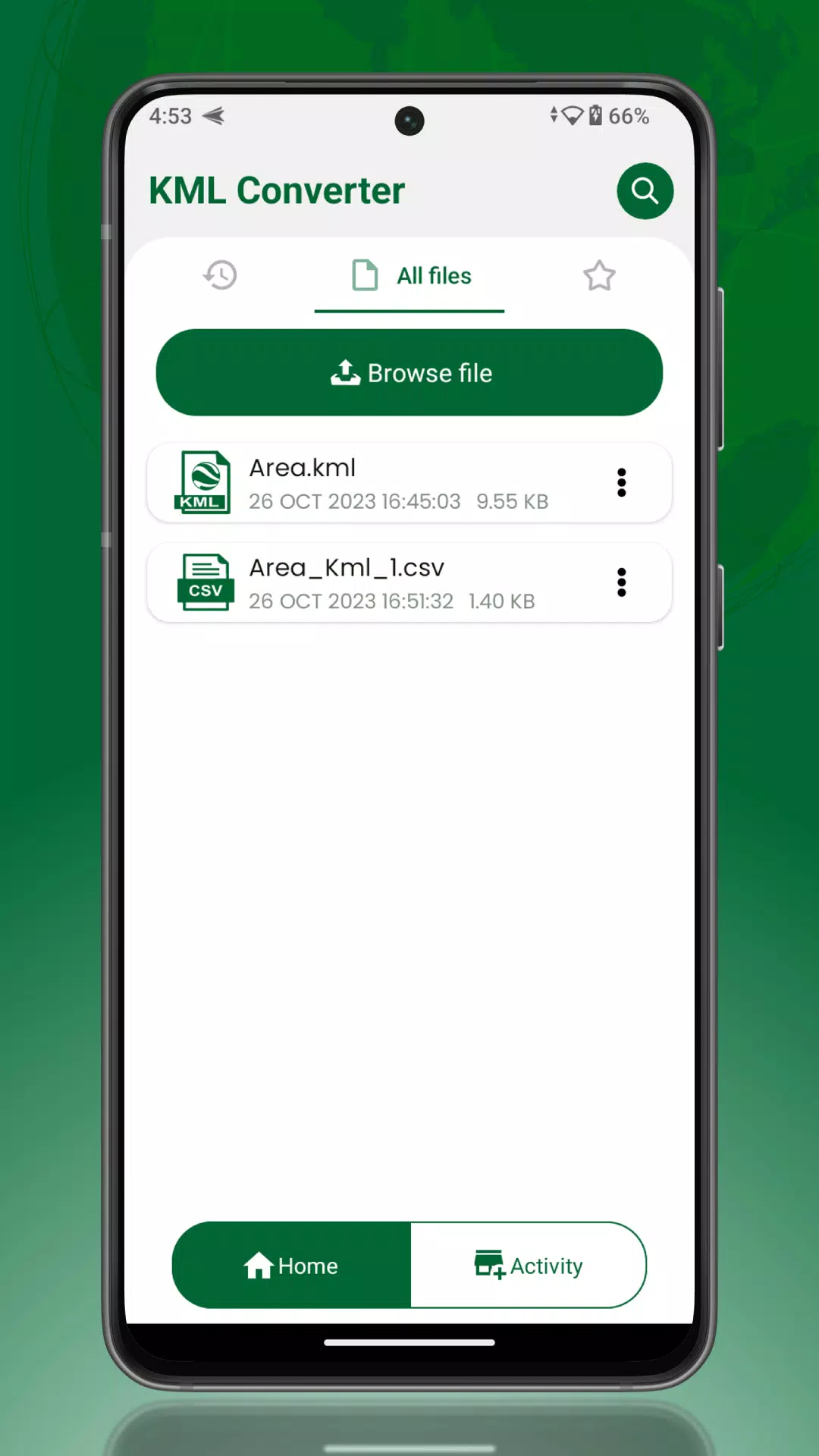 KML Converter स्क्रीनशॉट 1