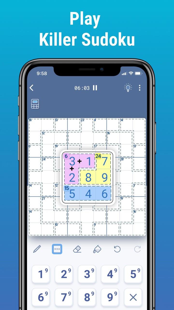 Killer Sudoku by Logic Wiz 스크린샷 1