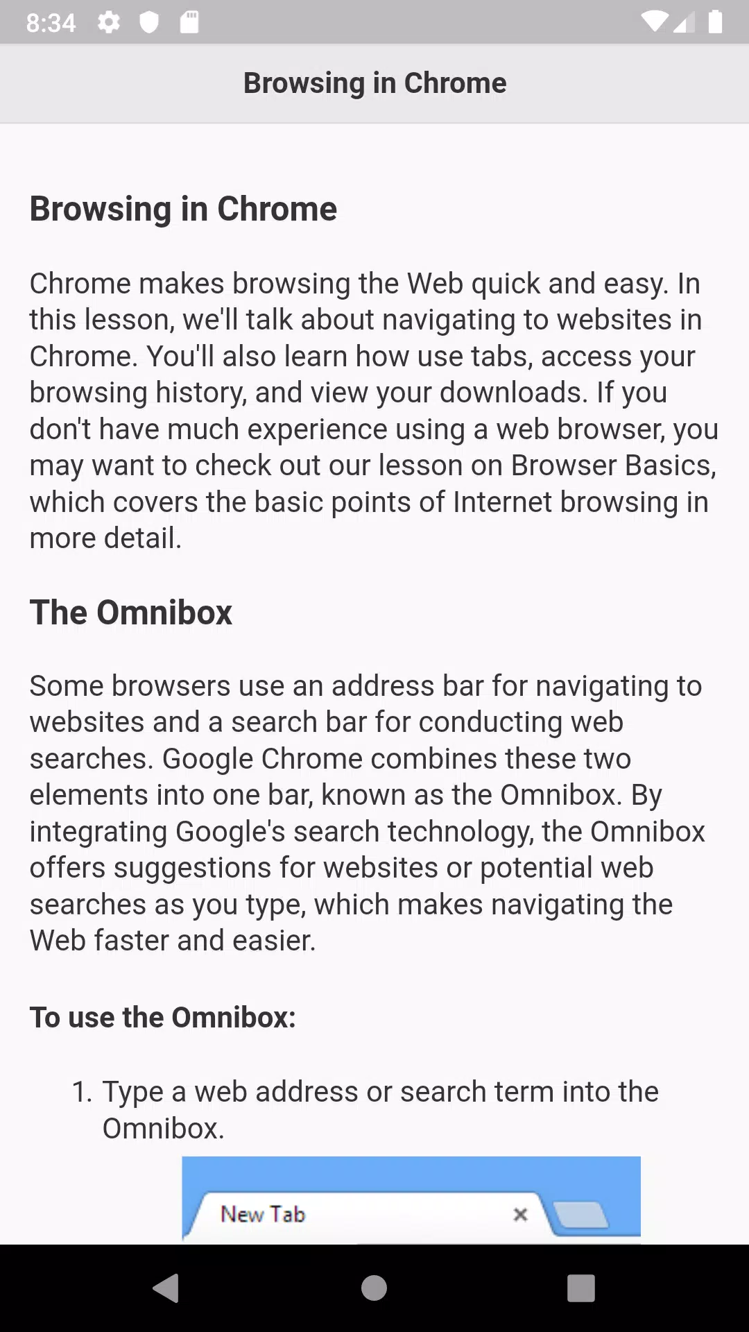 Tutorials for Web Browser Tangkapan skrin 3