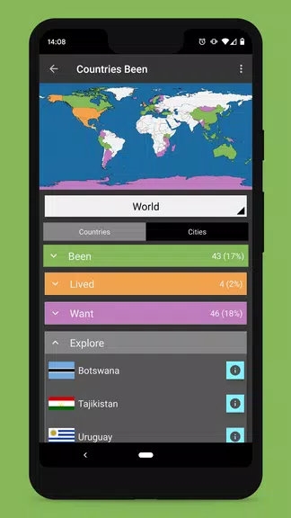 Countries Been: Visited Places Ảnh chụp màn hình 3