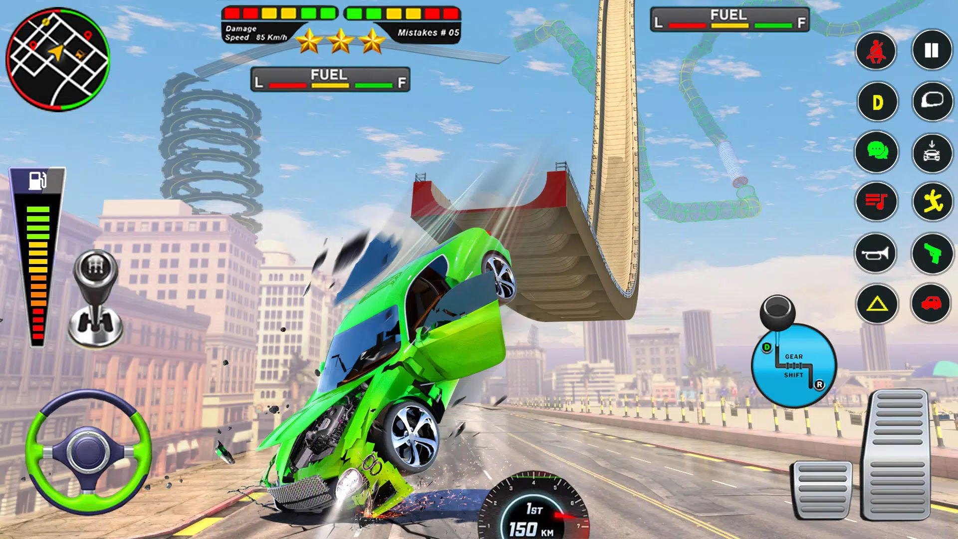 Mega Ramp Car Crash Simulator Скриншот 2