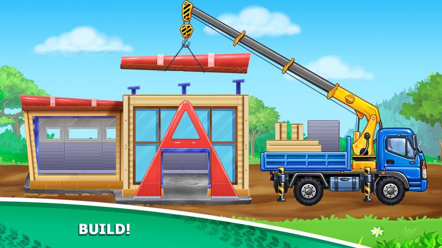 Kids truck games Build a house Schermafbeelding 3