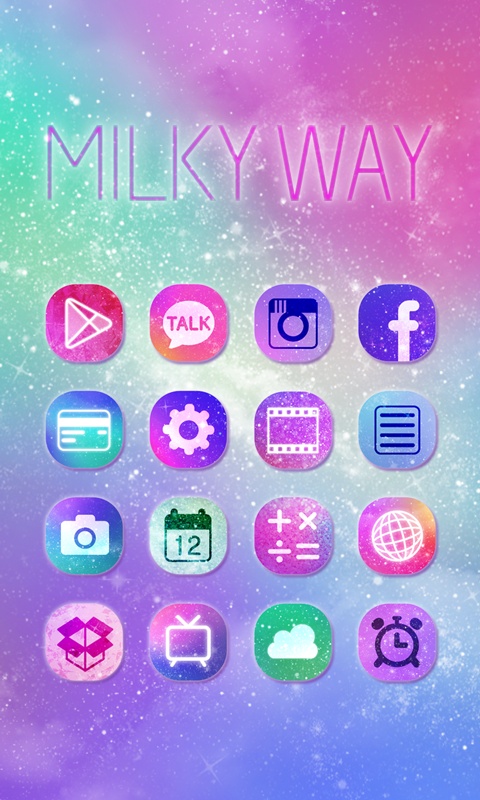 Milky Way GO Launcher Theme স্ক্রিনশট 2