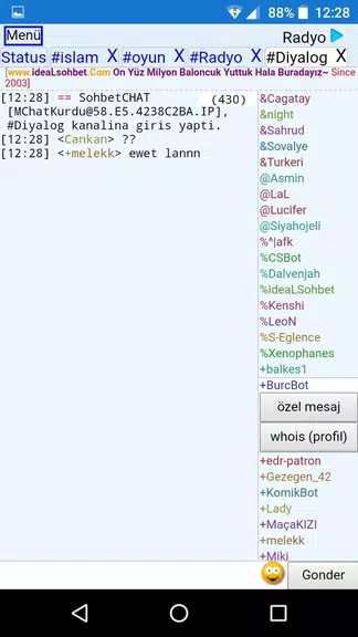 ChatKurdu Mobil Sohbet Ekran Görüntüsü 1