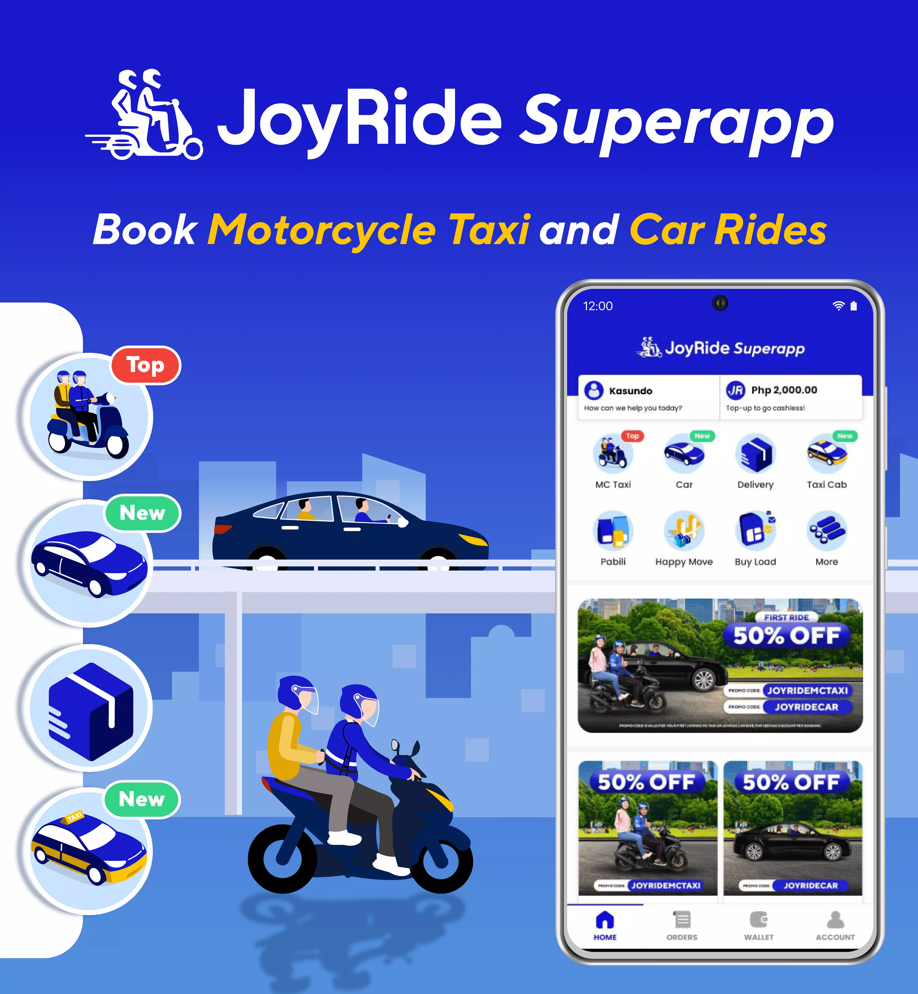 JoyRide - Book Car and MC Taxi 螢幕截圖 0