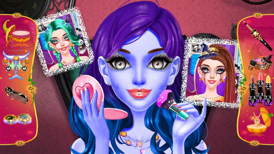 Halloween Makeup Salon Game 螢幕截圖 1