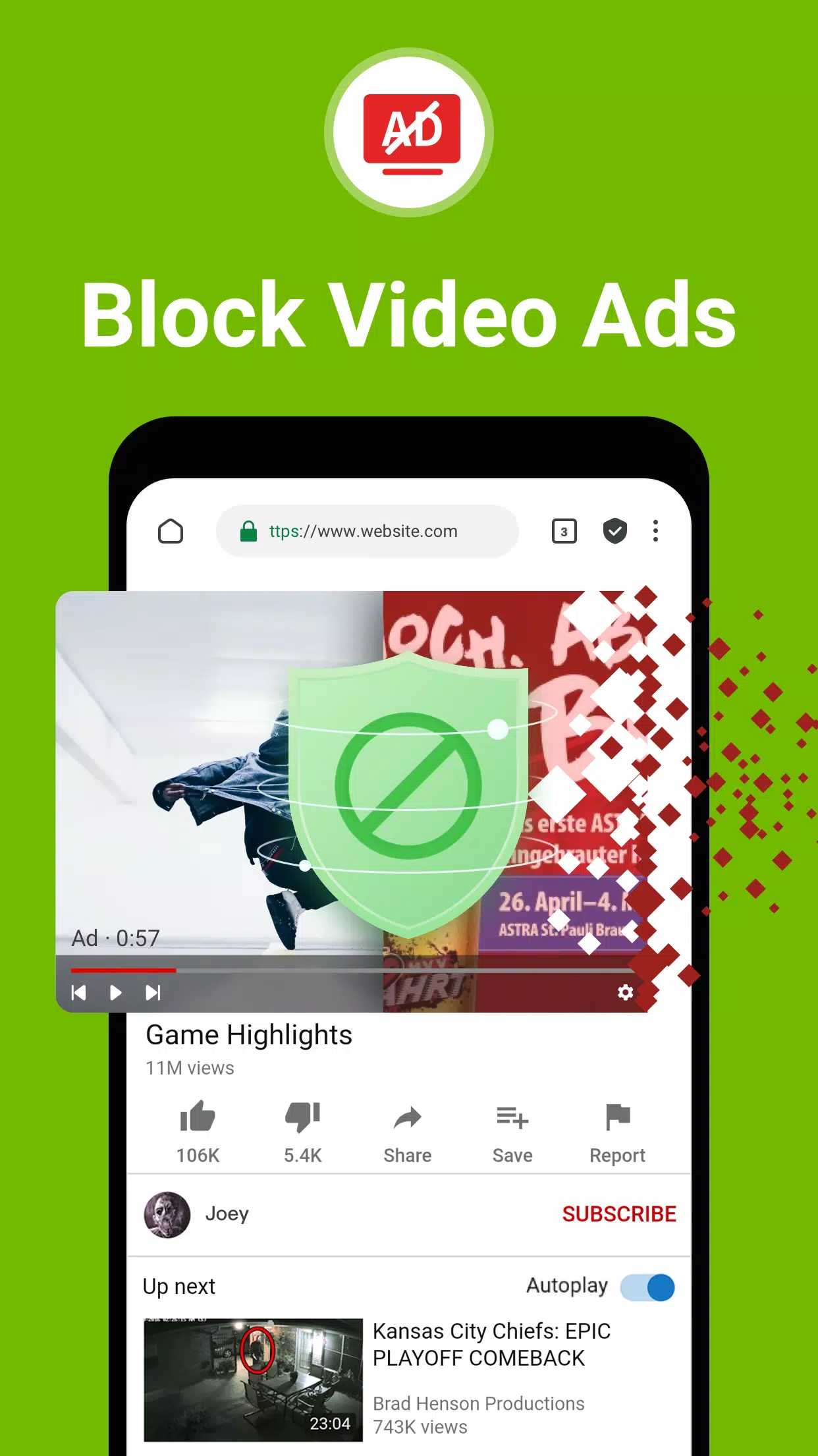 FAB Adblocker Browser: Adblock Скриншот 0