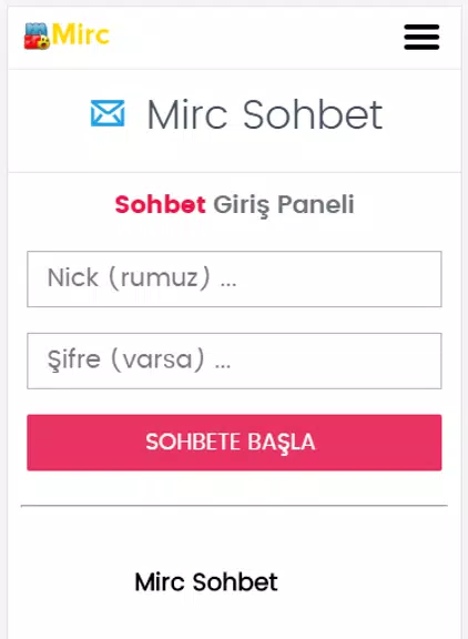 Mirc Sohbet Chat Odaları Screenshot 0