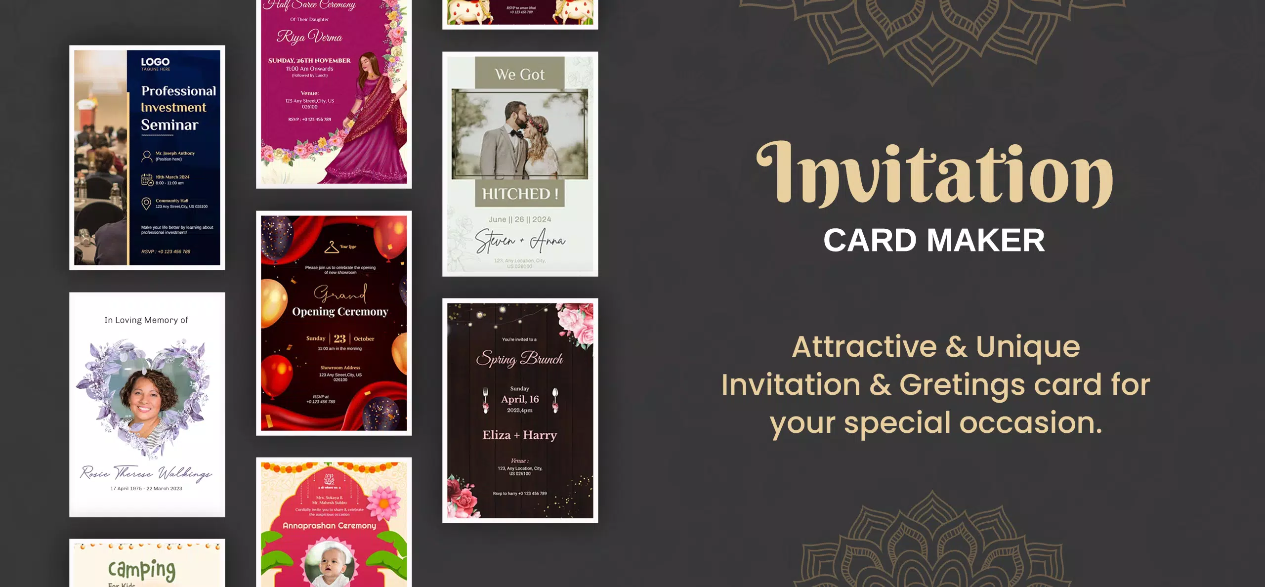 Invitation Card Maker & Design Скриншот 0