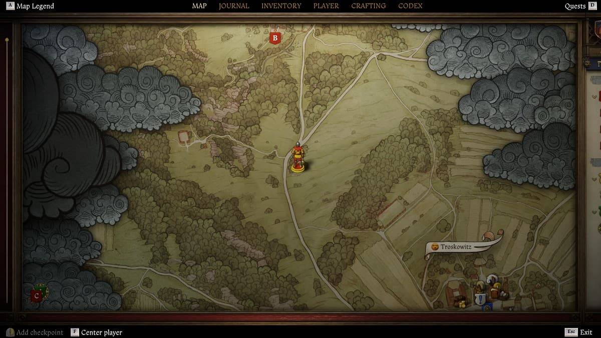 Dogwood Village Bow on Map in Kingdom Come Deliverance 2