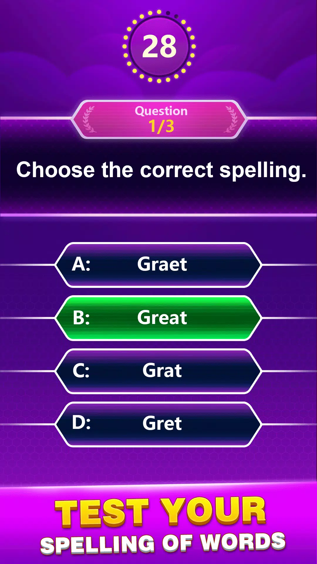 Spelling Quiz - Word Trivia 螢幕截圖 0