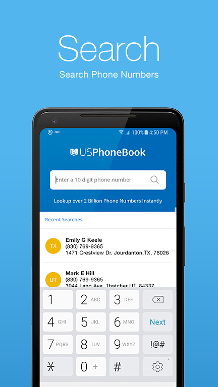 USPhoneBook Schermafbeelding 0