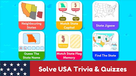 USA Map Kids Geography Games 스크린샷 2