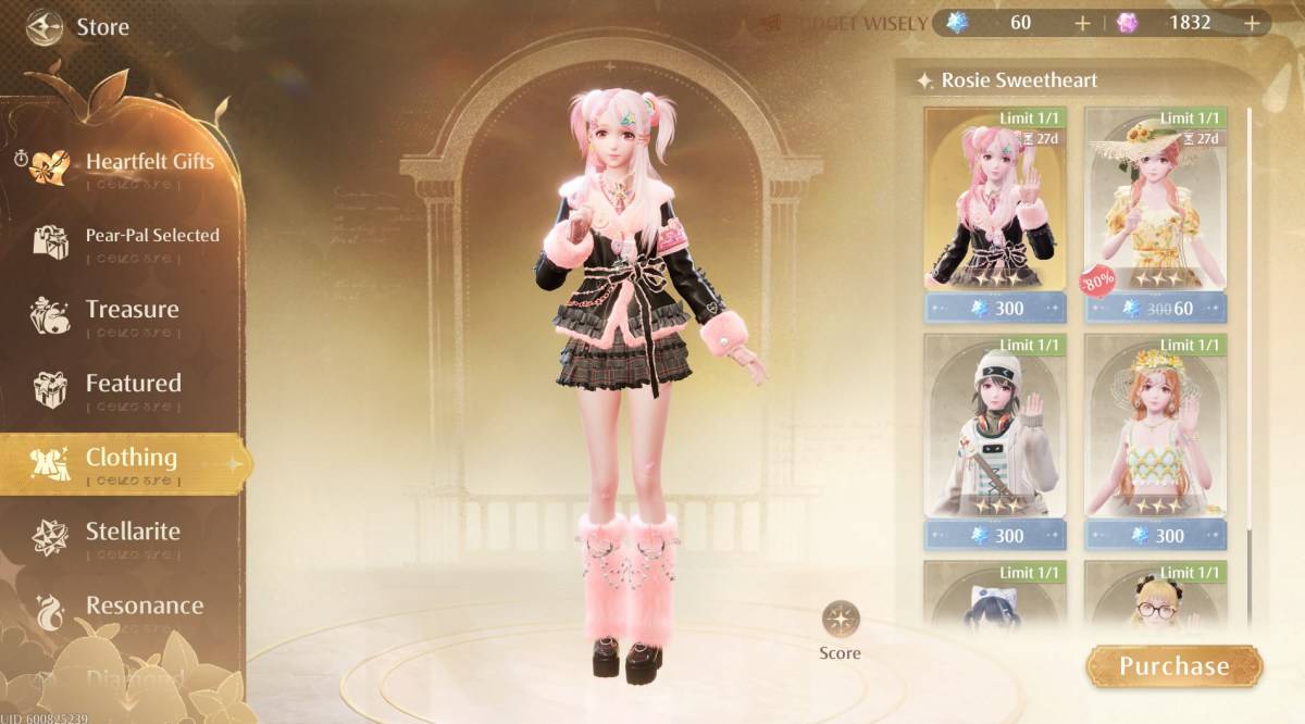 Rosie sweetheart -outfit in Infinity Nikki