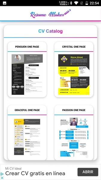 Resume Builder & CV maker :PDF Screenshot 0