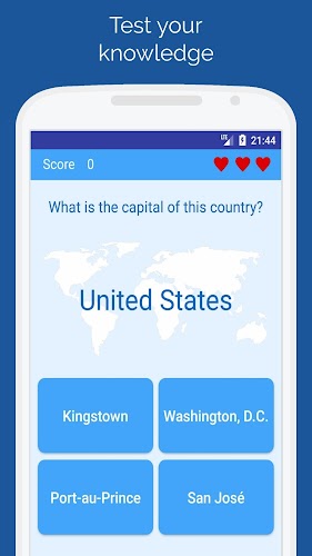 Capitals of the countries Quiz Screenshot 0