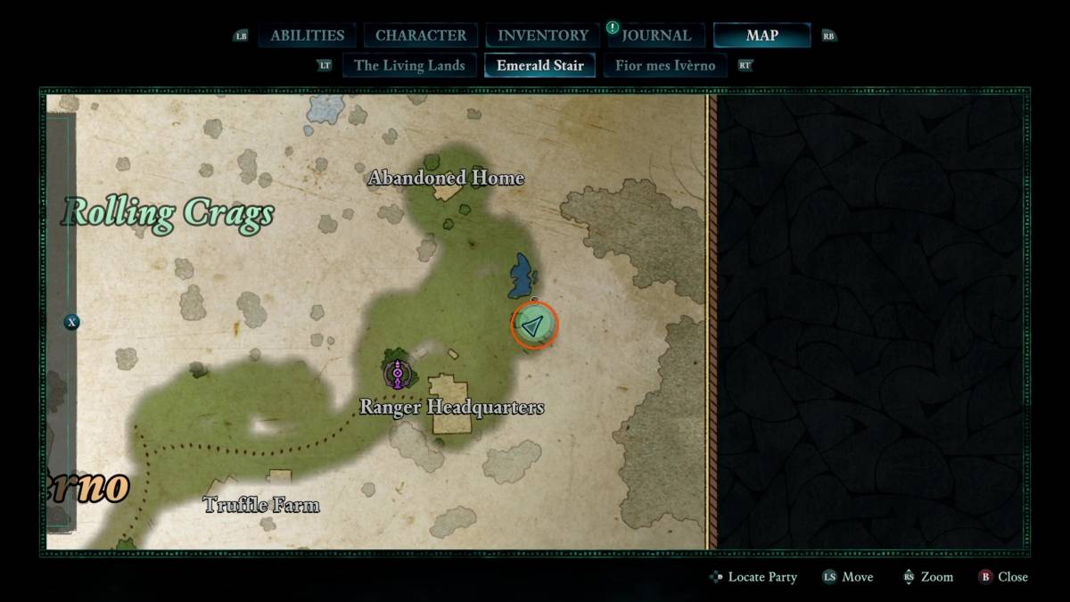 Avowed gameplay na nagpapakita ng lokasyon ng mapa ng praktikal na bulsa mapa kayamanan