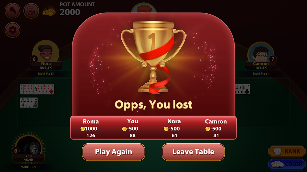 Rummy 500 : The Rummy Game Ảnh chụp màn hình 1