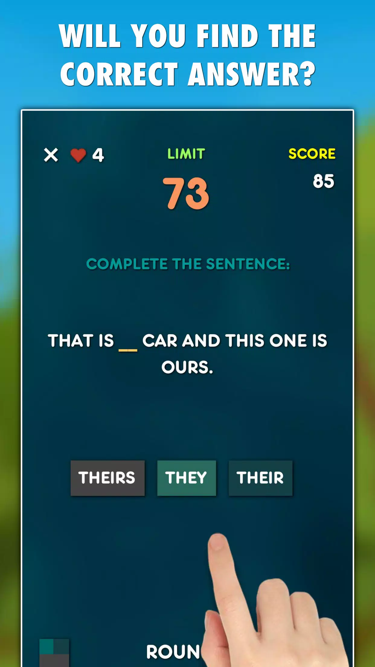 Pronouns Grammar Test Screenshot 1