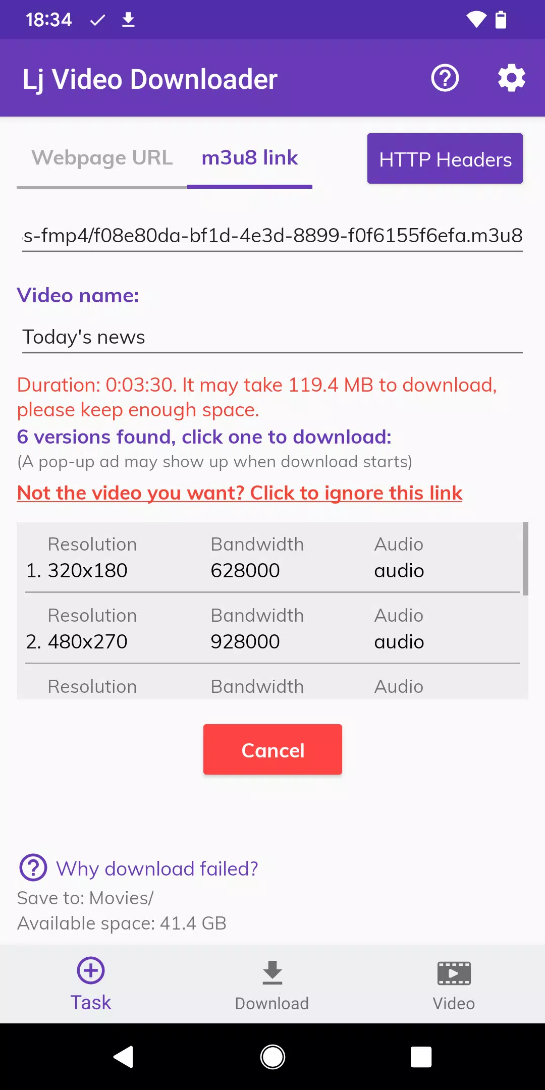 Schermata Lj Video Downloader (m3u8,mp4) 2