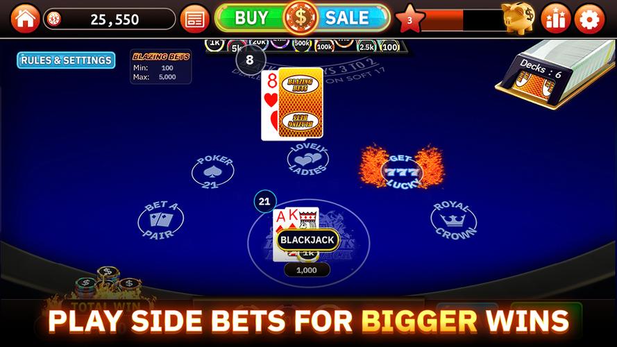 Blazing Bets Blackjack 21 Tangkapan skrin 1