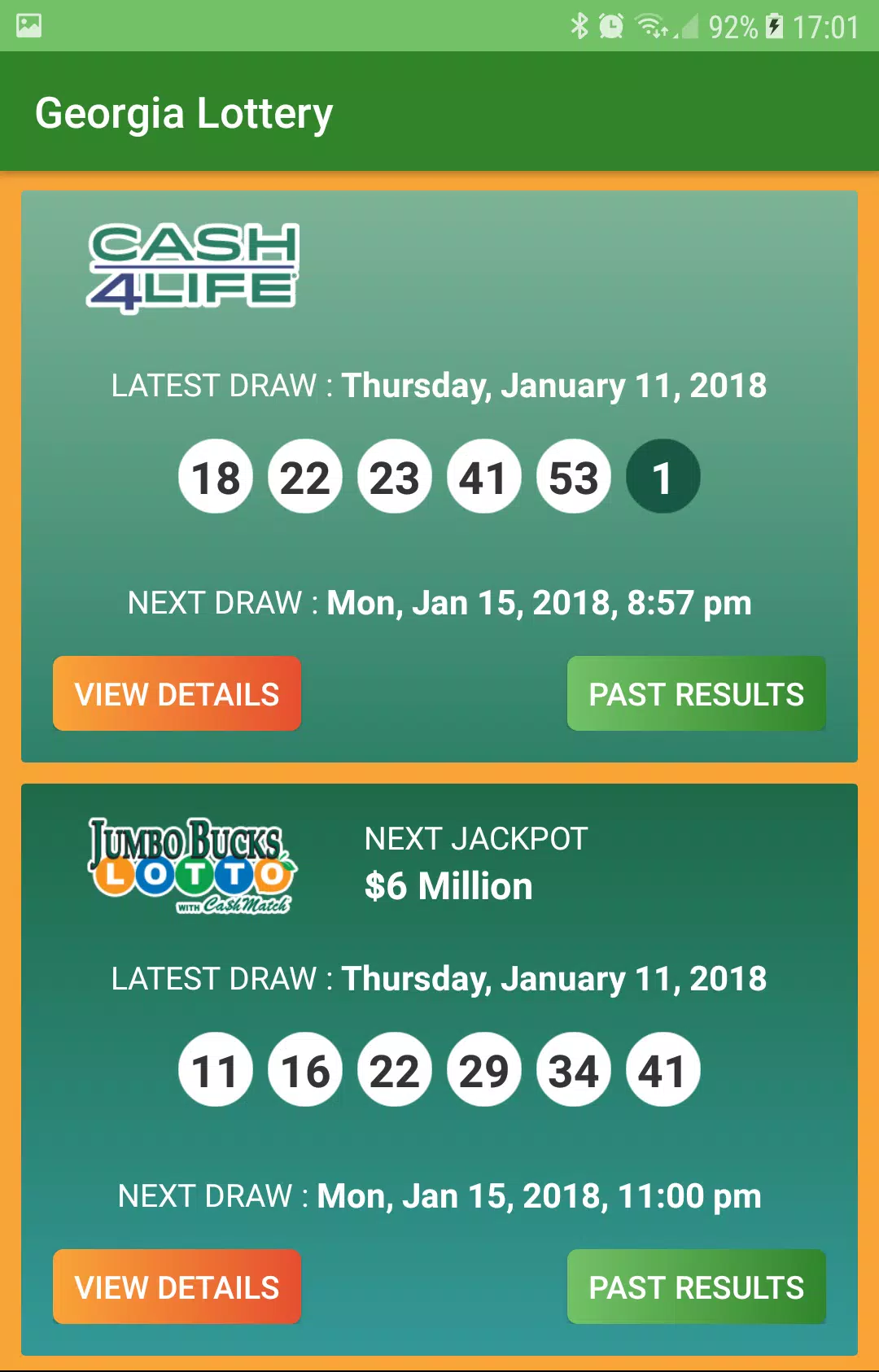 Georgia Lottery Results Tangkapan skrin 1